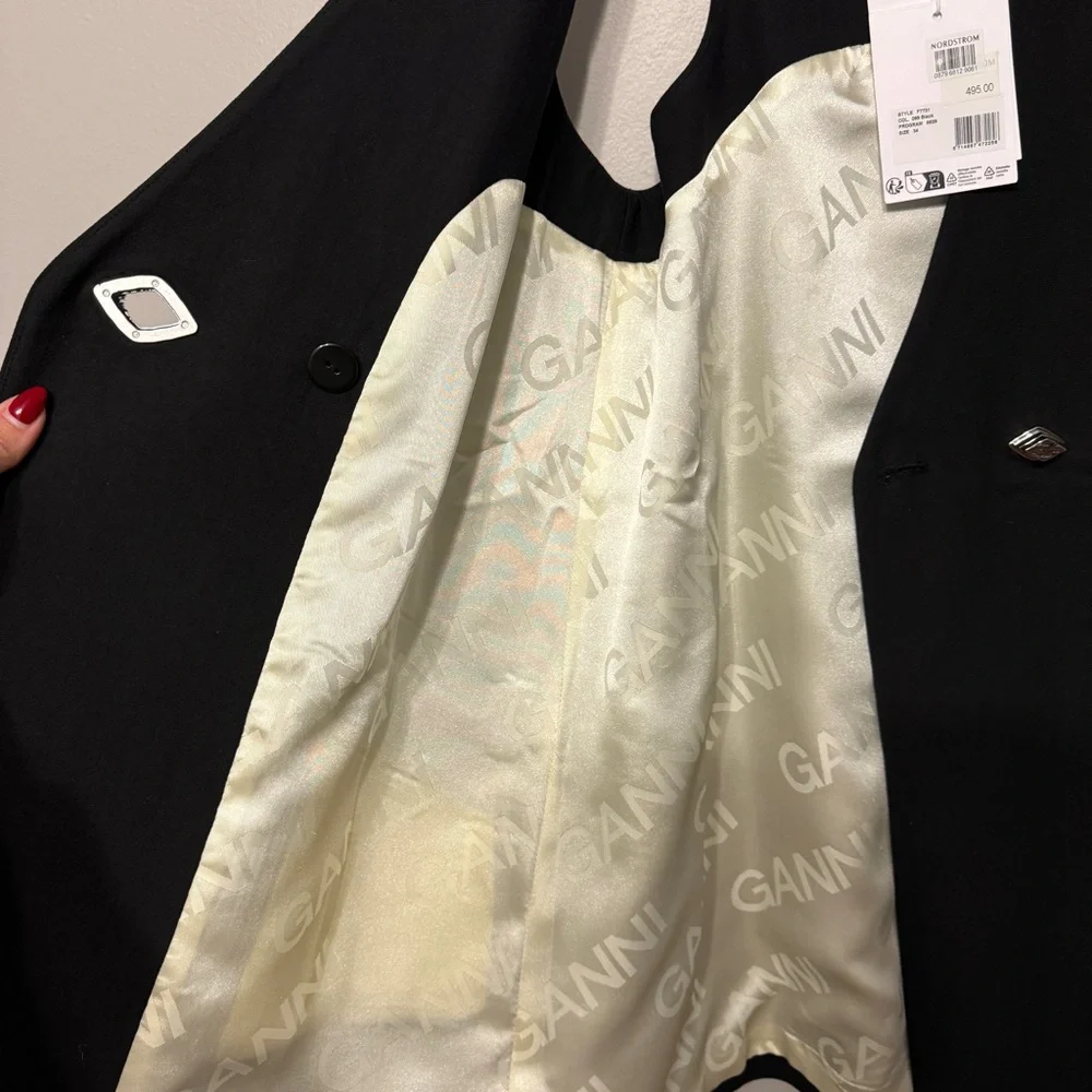 GANNI Blazer V Neck Sleeveless Mini Dress - Picture 9 of 11